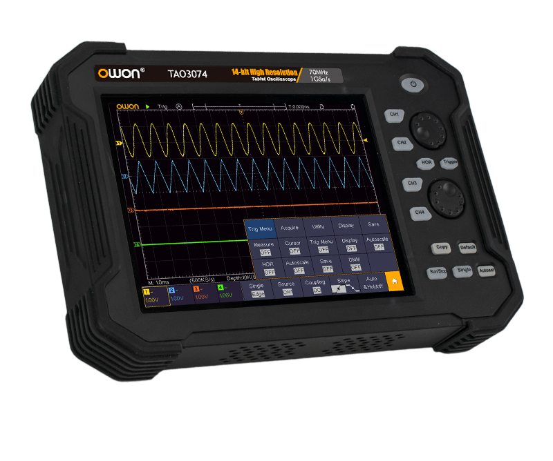 OWON TAO3074 TAO3104 Handheld Digital Oscilloscope 4CH 100MHz 1GS/s 40M Record L