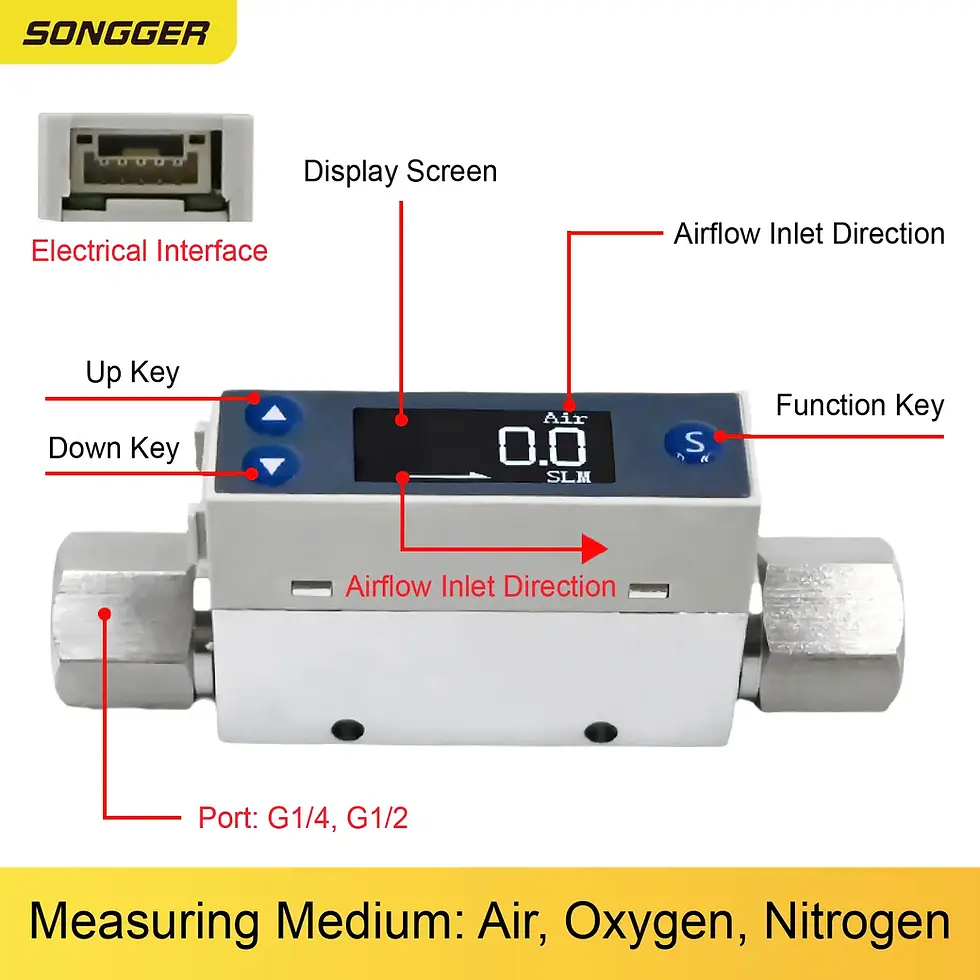 Thumbnail: Low Flow Thermal Mass Gas Flow Meter with 4–20mA and RS485 Output for Industrial