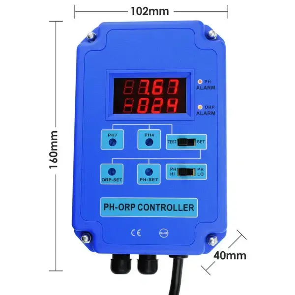 Thumbnail: 2-in-1 pH & ORP Controller and Monitor – Dual Display with Replaceable Electrode