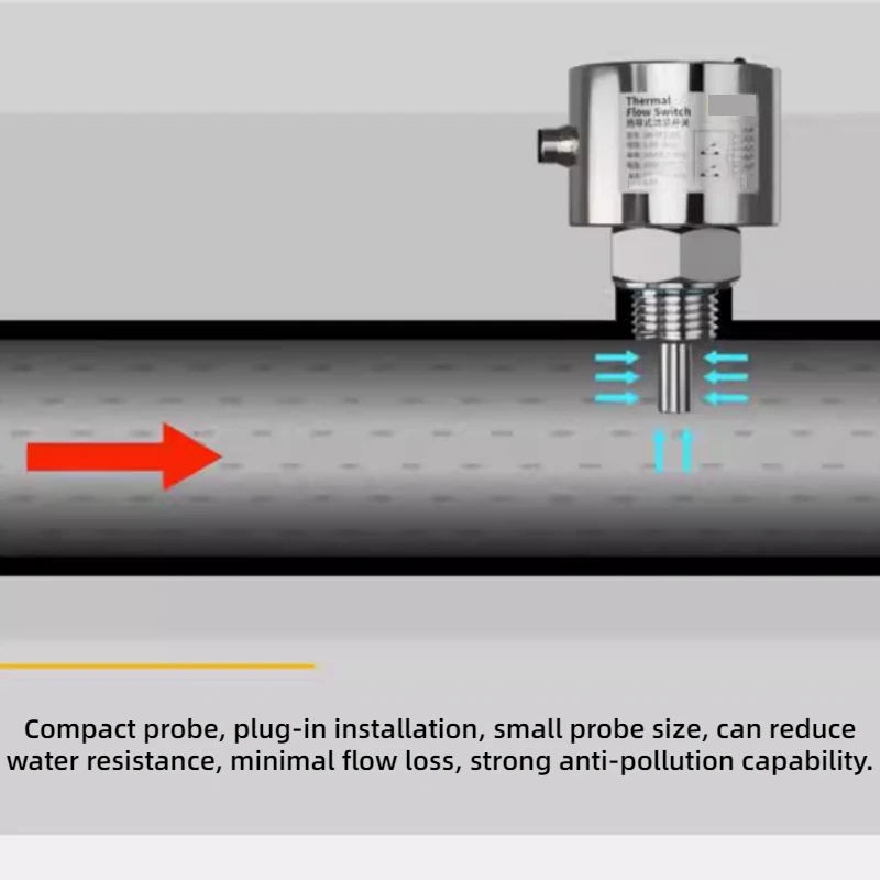 Thumbnail: Industrial Thermal Mass Flow Switch – Stainless Steel, Water & Oil, Adjustable
