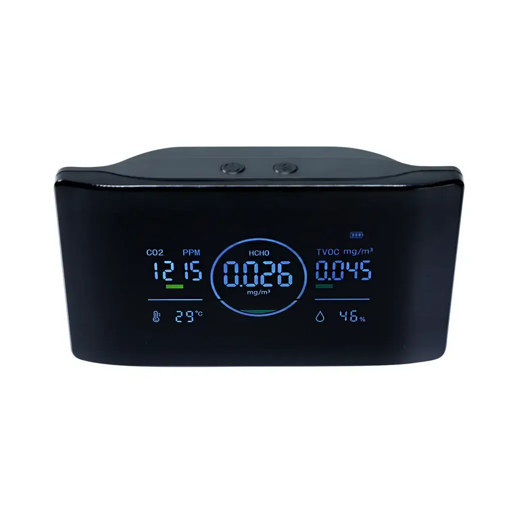 Multi-Gas Air Quality Meter – CO2, HCHO, TVOC, Temp & Humidity Monitor