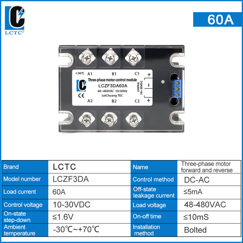 Thumbnail: Three-Phase Solid State Relay – Forward & Reverse Control, DC Control Input, High-Power Industrial Switching