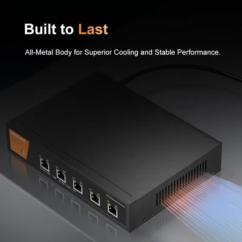 Thumbnail: 5-Port 10G Multi-Gigabit Unmanaged Ethernet Switch for High-Speed Networks