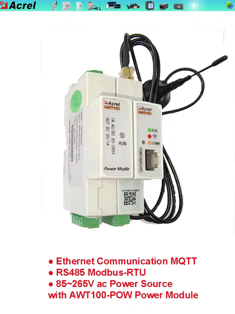 Thumbnail: Industrial IoT Gateway – WiFi / Ethernet, RS485 Modbus to MQTT / TCP Converter