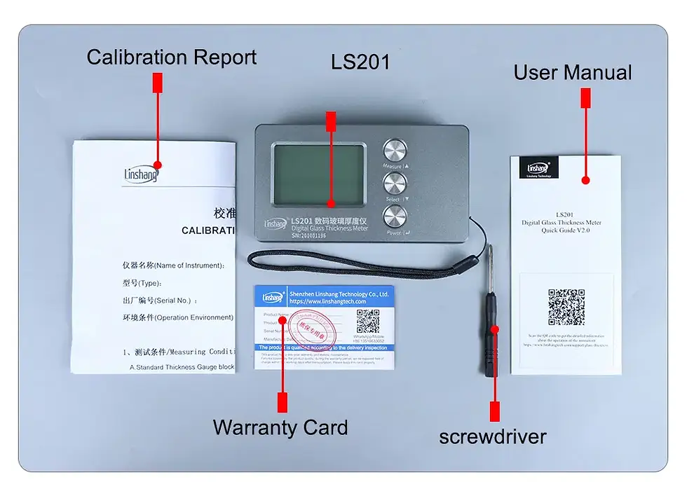 Thumbnail: Laser Glass Thickness Gauge – Digital One-Sided Measurement for Double & Triple