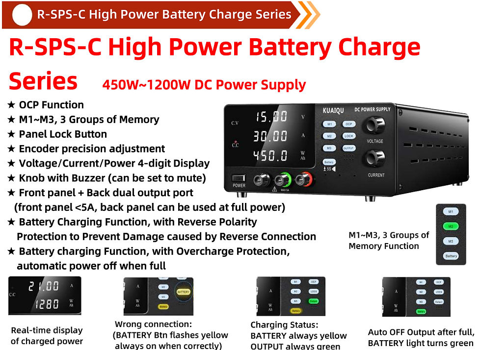 Thumbnail: High-Power Adjustable DC Battery Charging Power Supply – 15 V to 60 V