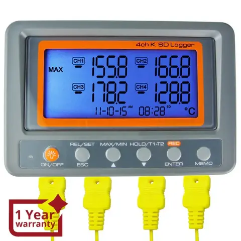 Temperature 4 Channel Thermocouple Data Logger