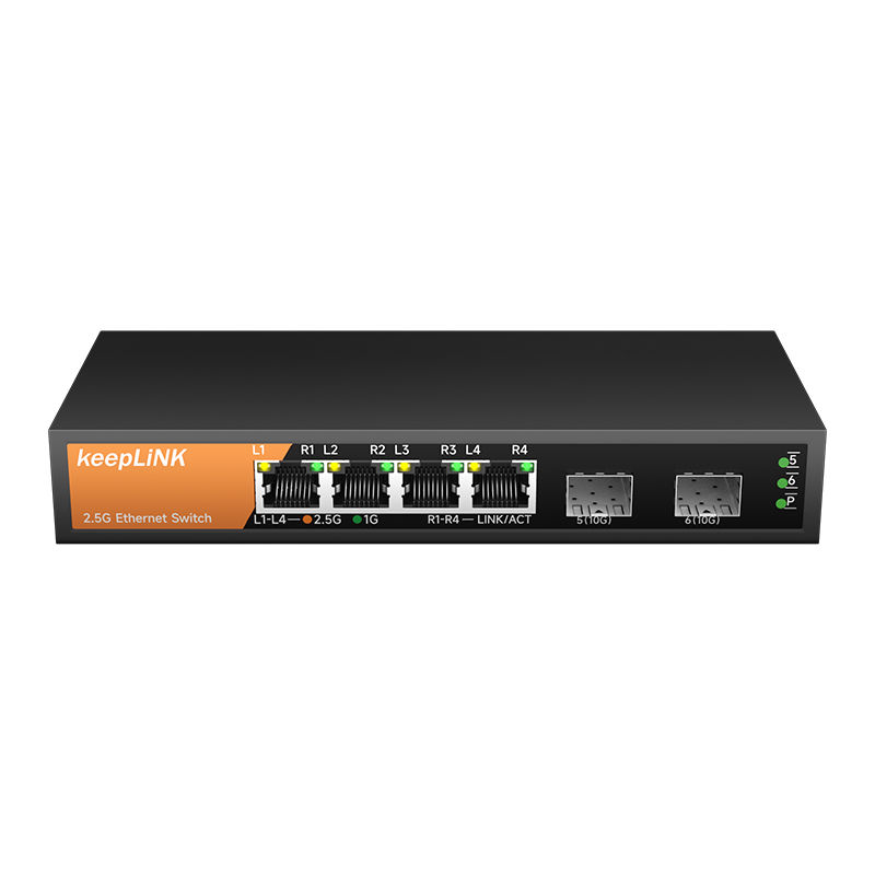 Thumbnail: 6-Port Multi-Gigabit Ethernet Switch with 4 × 2.5Gb Ports and 2 × 10Gb SFP+ Uplinks