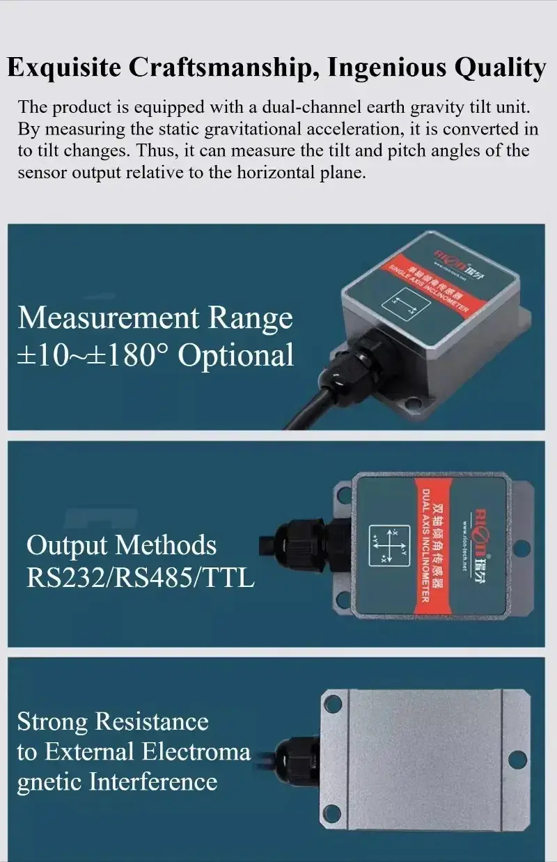 Thumbnail: Biaxial Inclination Sensor (Industrial Tilt Sensor, Vibration-Based Measurement)