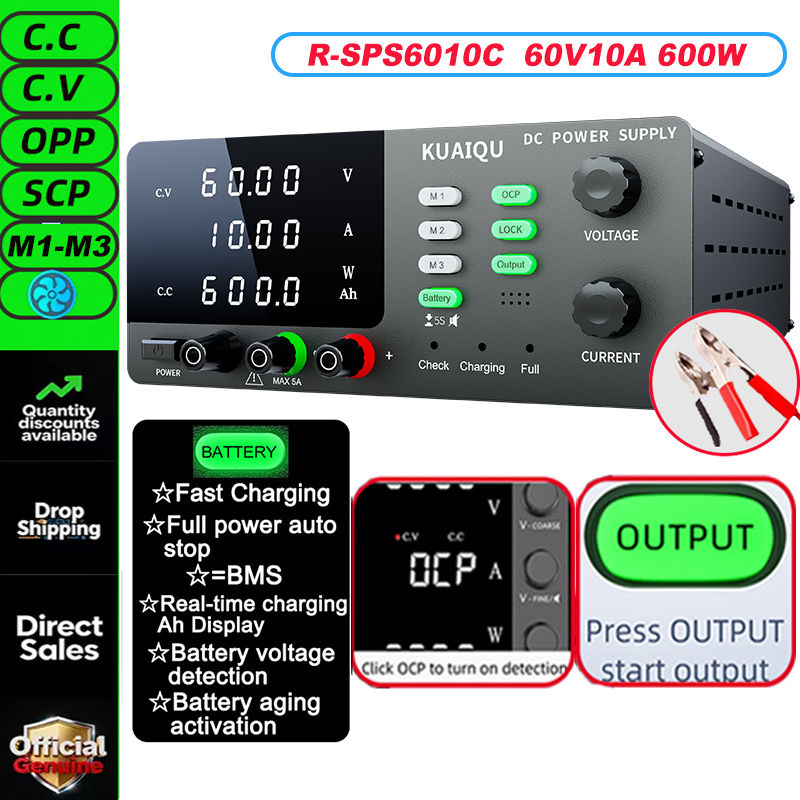 Thumbnail: High-Power Adjustable DC Bench Power Supply with Intelligent Battery Charging