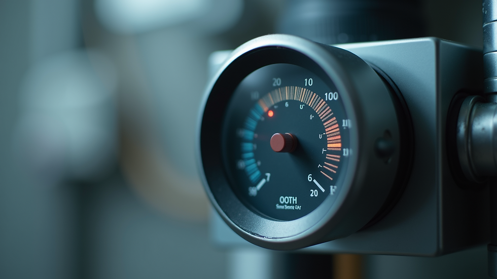 Close-up view of a temperature sensor installed in an HVAC system