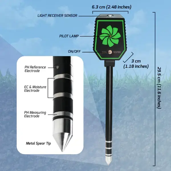 Thumbnail: 8-in-1 Bluetooth Soil Meter – pH, EC, Moisture, Fertility & More