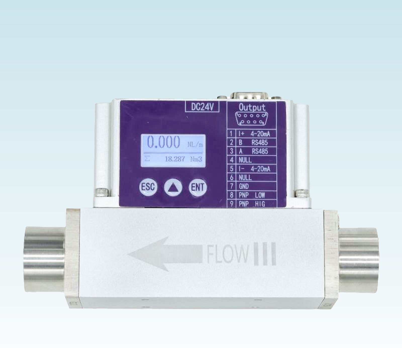 High Accuracy MEMS Thermal Micro Gas Mass Flow Meter – RS485 & 4–20mA Output