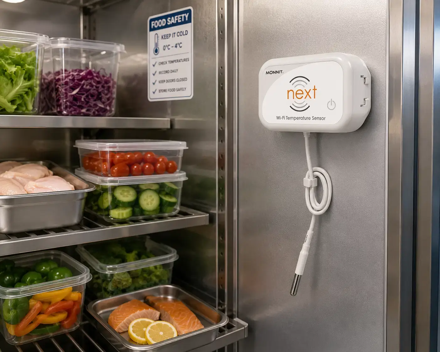 Wi-Fi Food Fridge & Cold Storage Temperature Monitoring System | Real-Time Alert