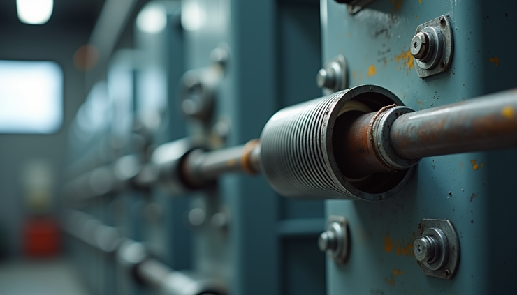 Close-up view of split core current transformer clamped around electrical cable