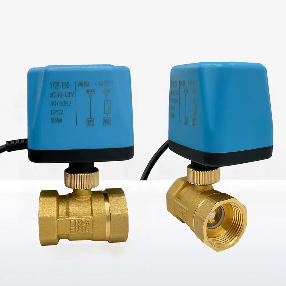 1/2" 3/4" 1" 2" Normally Closed/Open Electric Ball Valve 2-Wire Brass Motorized 