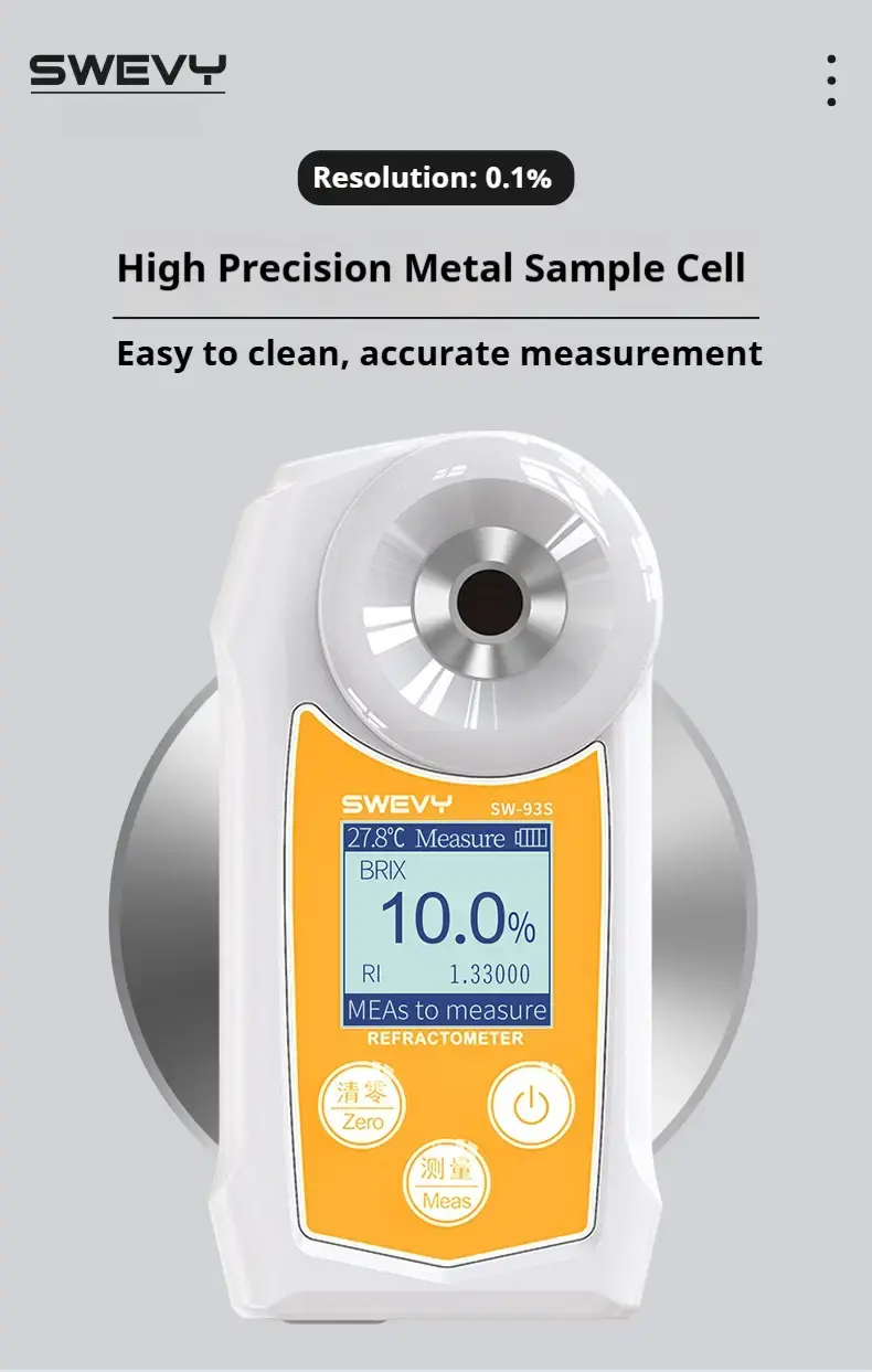 Thumbnail: High Accuracy Digital Brix Refractometer 0–93% with ATC for Juice, Syrup and Bev