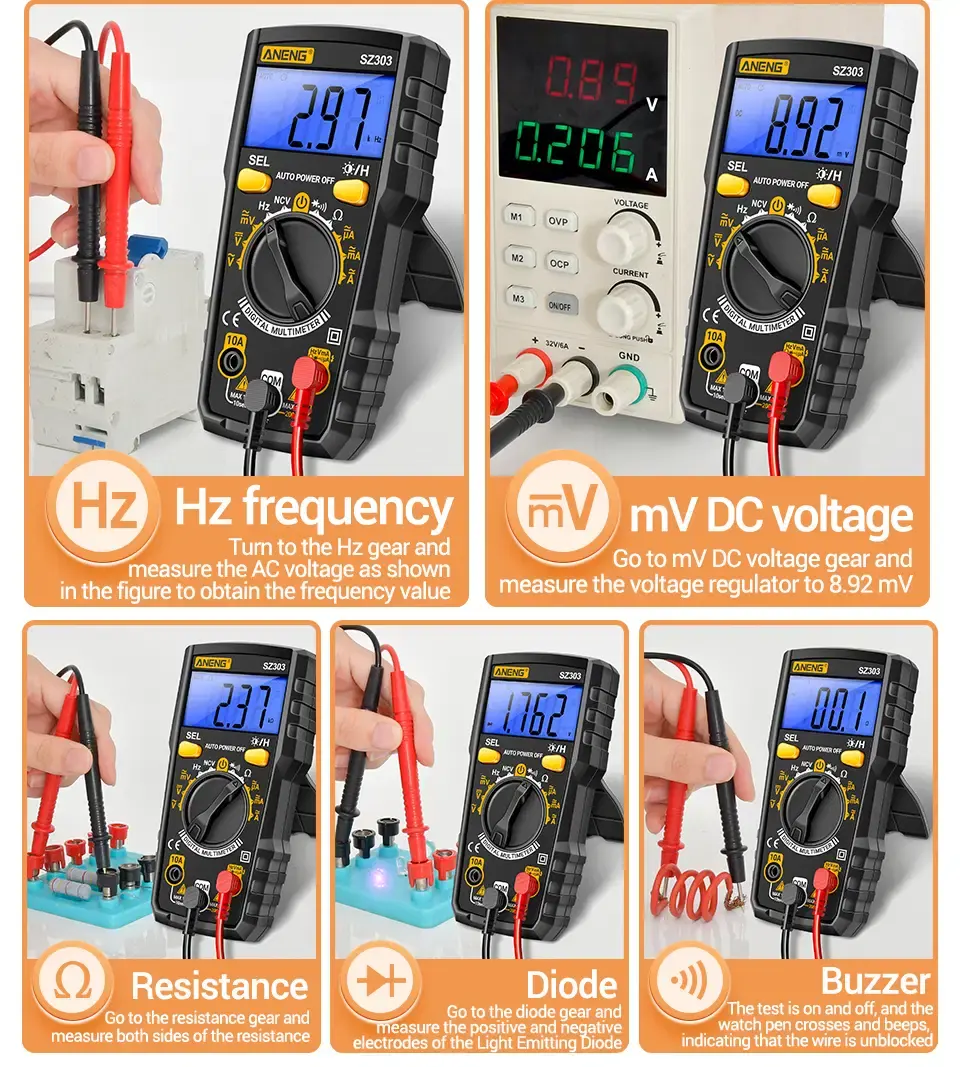 Thumbnail: Smart Digital Multimeter | AC/DC Voltage, Current & NCV Tester (1999 Count)