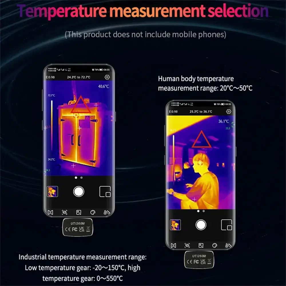 Smartphone Thermal Imaging Camera Module for Android (256 × 192, −20 °C to 550 °