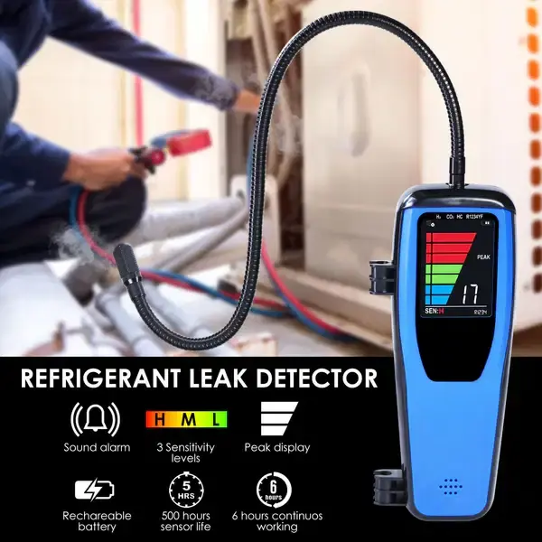 Thumbnail: Heated Diode Refrigerant Leak Detector – High Sensitivity, LCD Display, SAE & CE