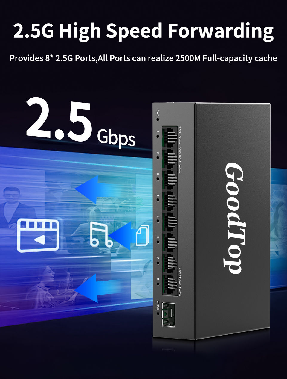 Thumbnail: 8-Port 2.5GbE Unmanaged Ethernet Switch | 2.5GBASE-T + 10Gb SFP+ Uplink