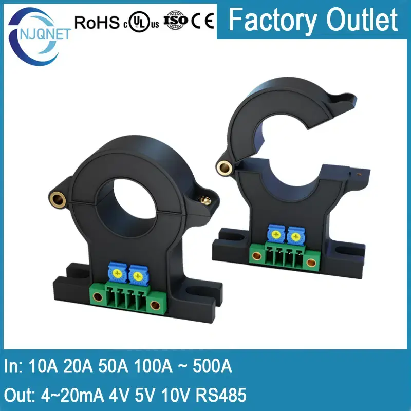 Thumbnail: Split Core Hall Effect Current Sensor | 4–20mA Output | AC/DC Current Monitoring