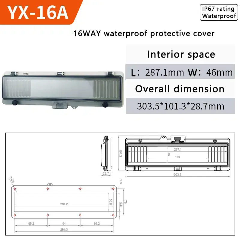 Thumbnail: IP67 Transparent Circuit Breaker Protection Cover – ABS Waterproof Panel