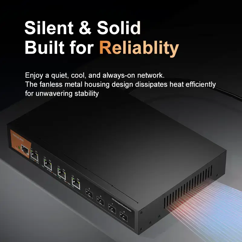 Thumbnail: 8-Port 10Gb Layer 3 Managed Ethernet Switch with 4 × 10G Base-T and 4 × 10G SFP+