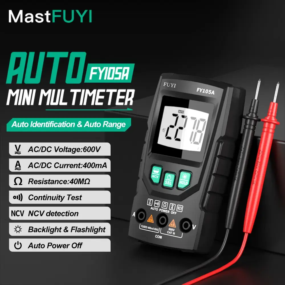 Smart Mini Digital Multimeter | 4000 Count Auto-Ranging Electrical Tester
