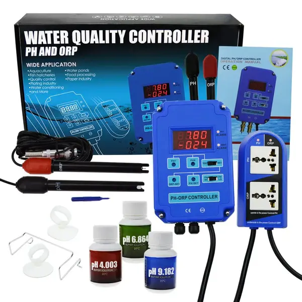 DIGITAL PH ORP (2 in 1) CONTROLLER + ELECTRODES + CO2 & O3 Relay 110V/220V