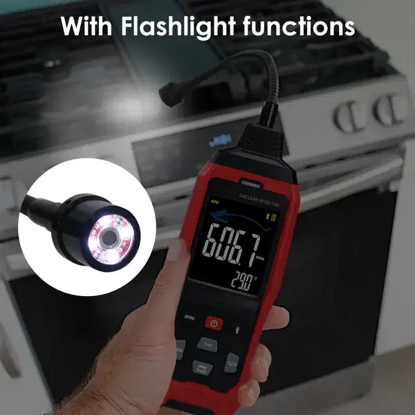 Thumbnail: High-Sensitivity Gas Leak Detector with Flexible Probe, Audible & Visual Alarm