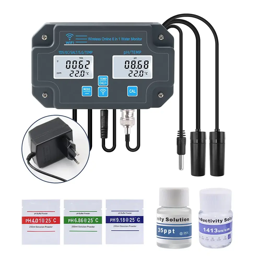 Thumbnail: WiFi Smart pH / EC / TDS / Salinity Water Quality Meter – Multi-Parameter