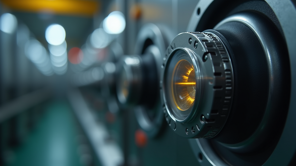 Close-up view of a vibration monitoring sensor installed on machinery