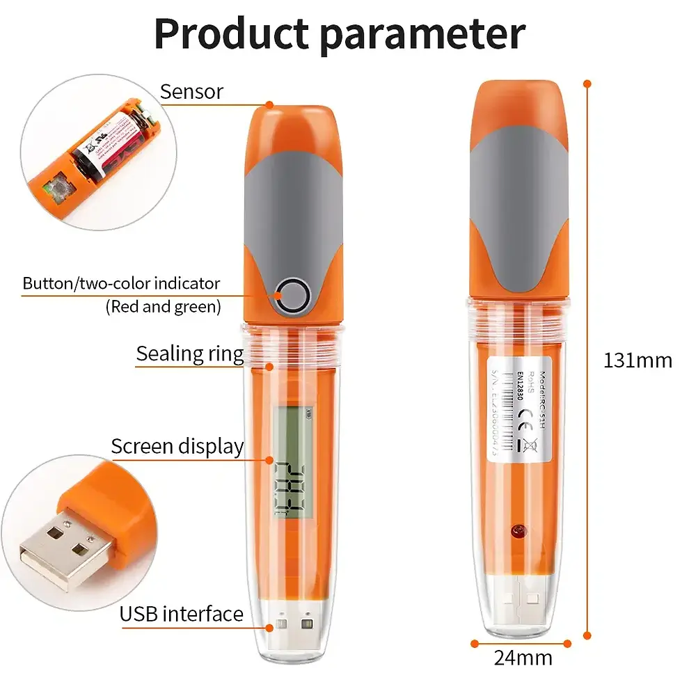 Thumbnail: USB Temperature & Humidity Data Logger (-30°C to +70°C, Auto PDF Report)