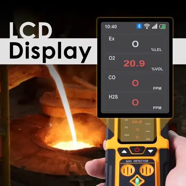 Thumbnail: 4-in-1 Gas Detector – EX, O₂, CO, H₂S Leak Alarm with Vibration, Audio & Visual