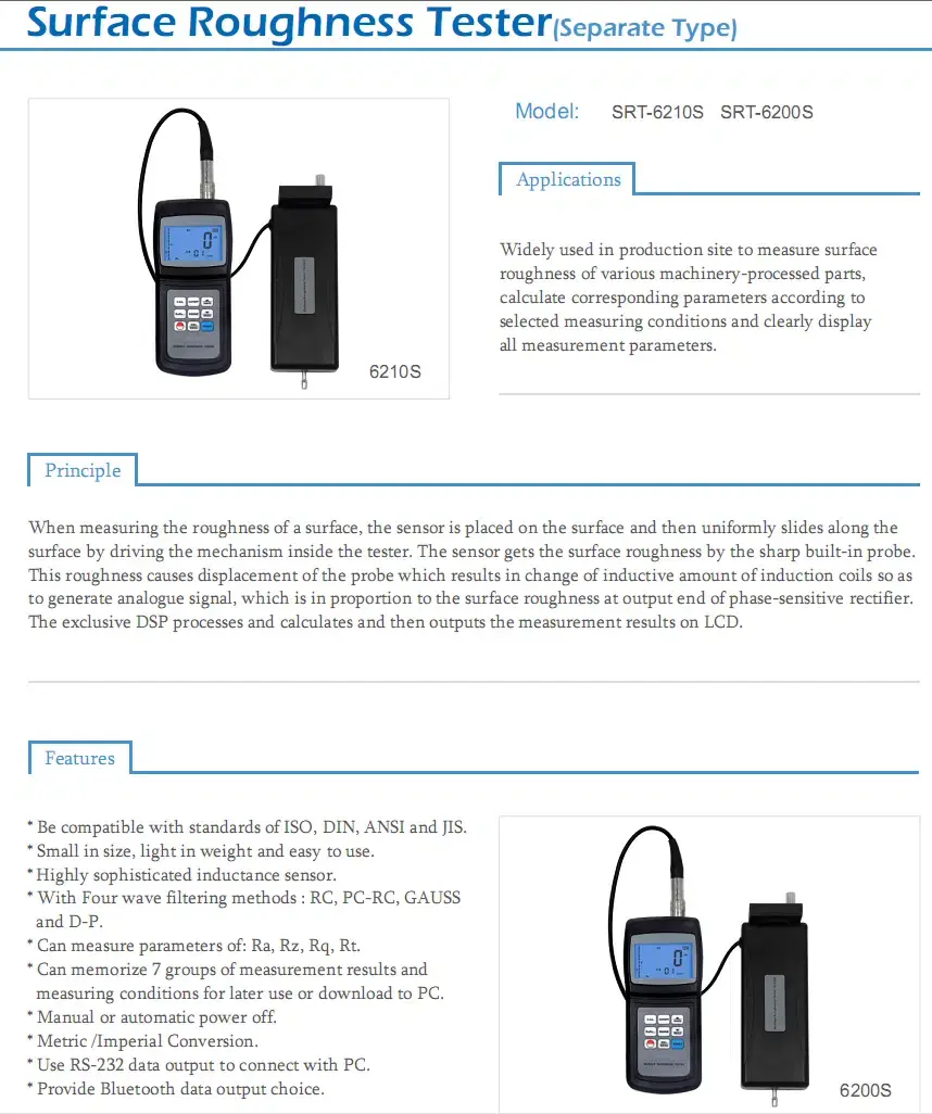 Thumbnail: Surface Roughness Tester (Ra, Rz Measurement, Portable Profilometer)