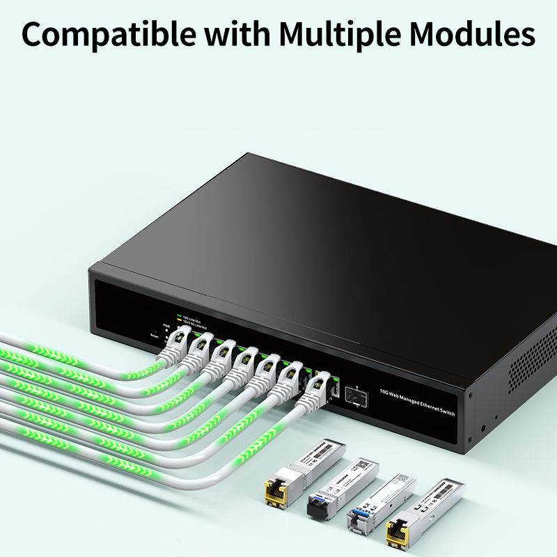 Thumbnail: 7-Port 10Gb Web-Managed Ethernet Switch – 10G RJ45 with 10G SFP+ Uplink