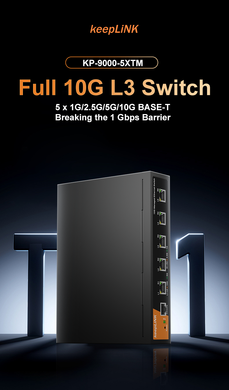 Thumbnail: 5-Port 10G Multi-Gigabit Layer 3 Managed Ethernet Switch for High-Performance Networks