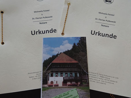 Notartermin zur Übernahme der Freizeithäuser