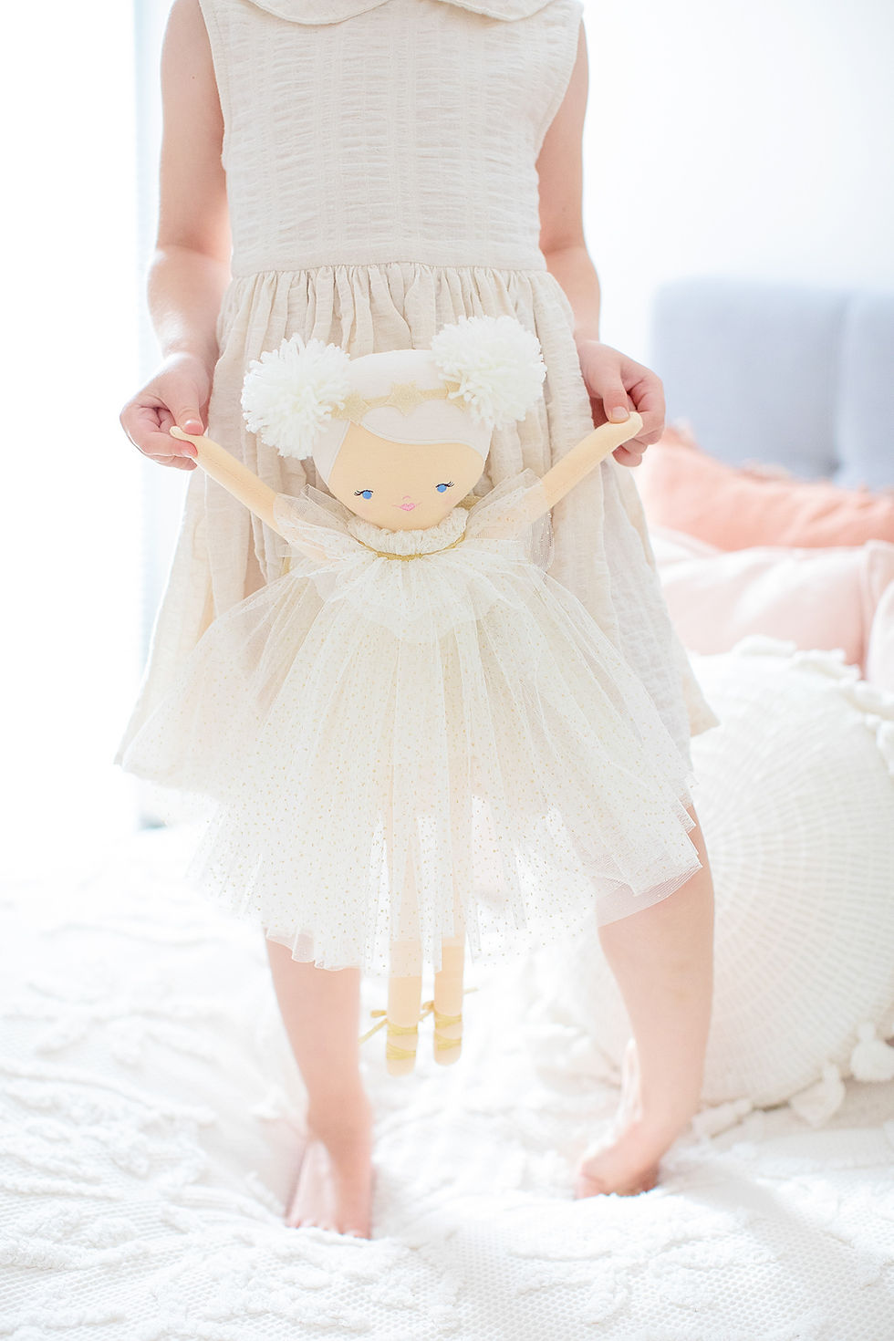 Thumbnail: "Ava" Angel Doll Gold 48cm