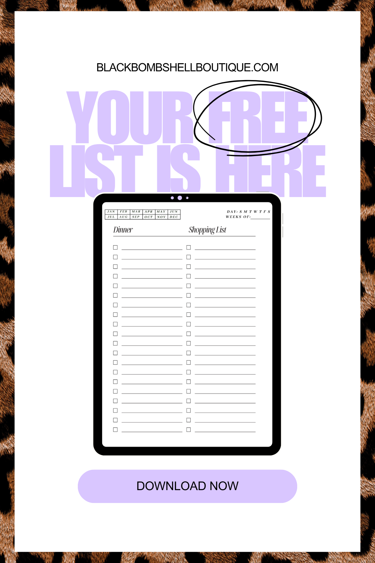Dinner and Shopping To do list
