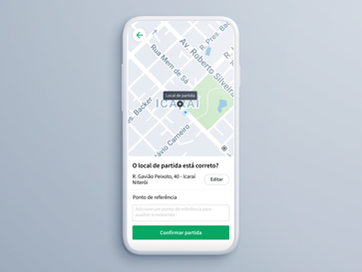 Confirmar endereço de embarque antes de solicitar a corrida