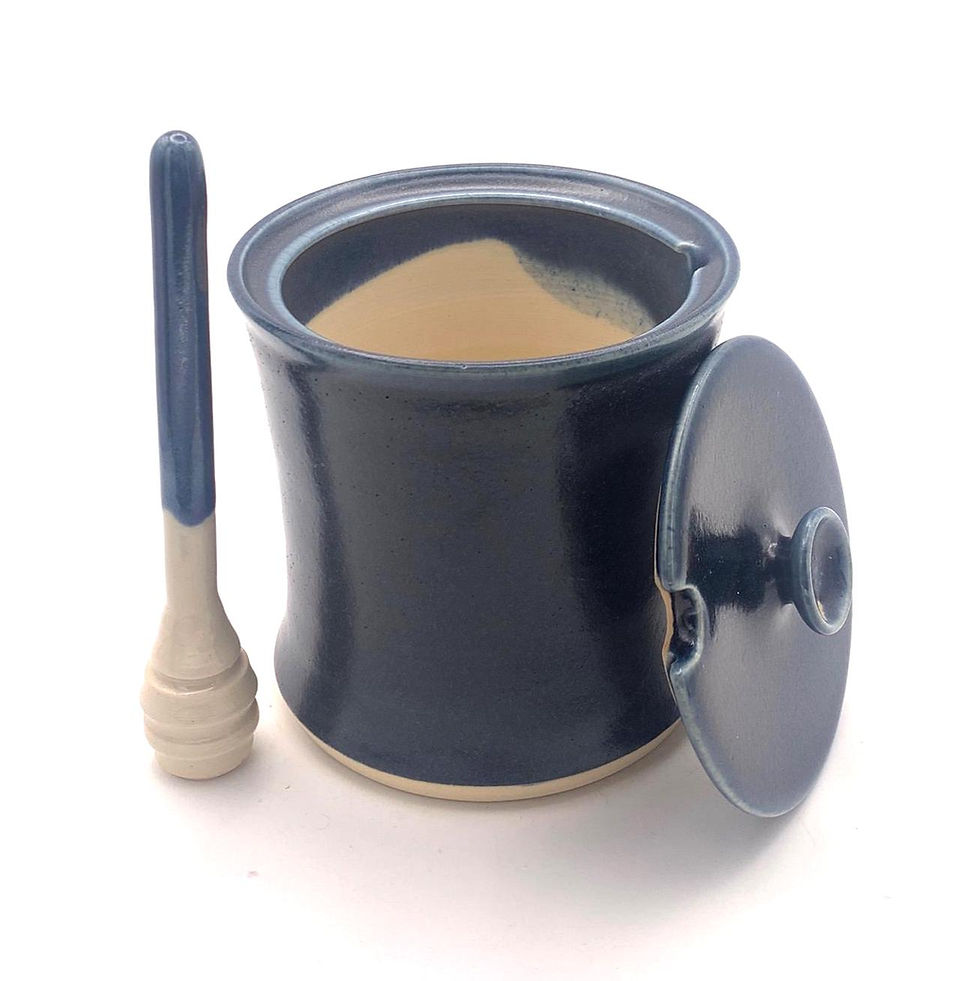 Thumbnail: Handmade Ceramic Honey pot with dipper