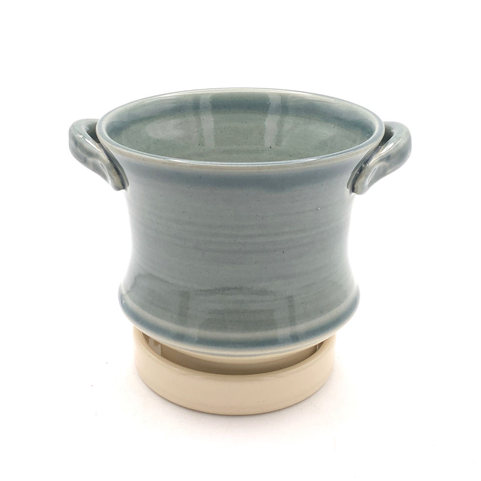 Thumbnail: Handmade Stoneware Berry Bowl with Saucer