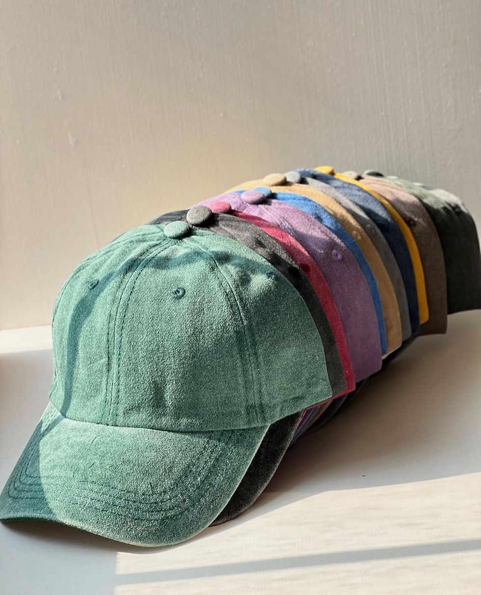 Düz Yıkamalı Vintage Unisex Şapka - 20'li Paket