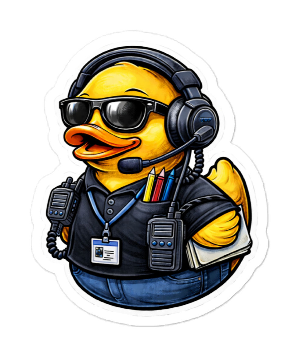 Mock up of "Dispatch Rubber Ducky" sticker design