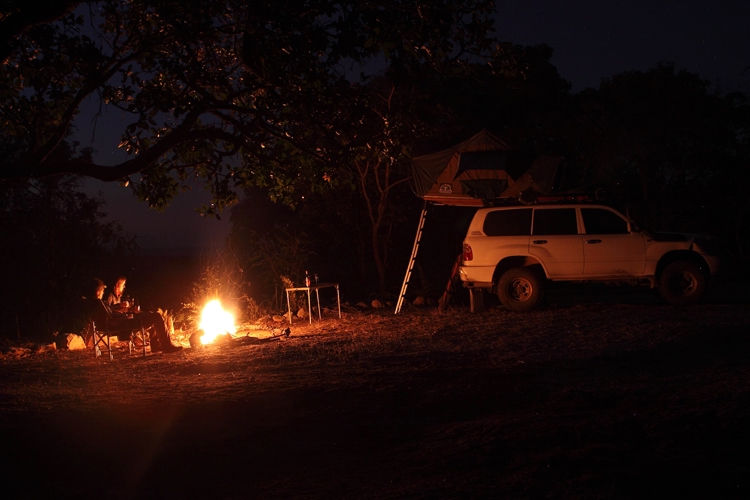 Camp fire before bed