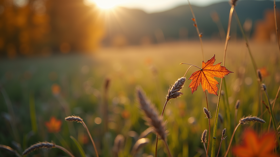 Close-up view of a nature scene with changing seasons