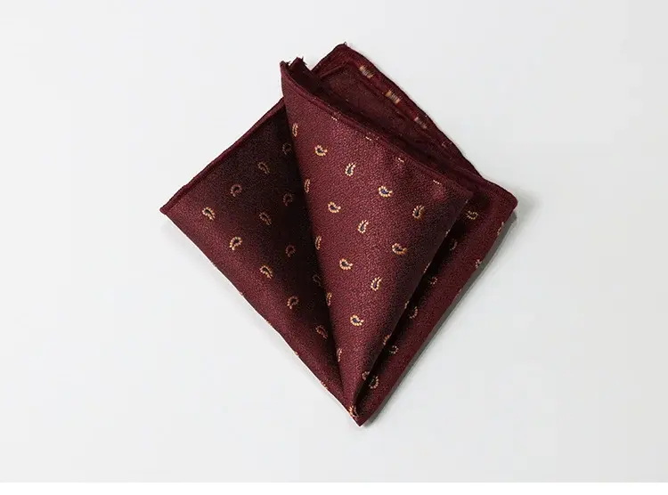 Miniatura: Brown Color Pocket Square for Men Adult Striped Paisley Floral Handkerchief