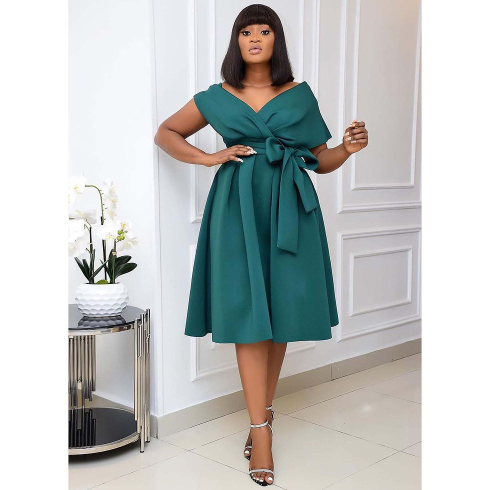 Thumbnail: African Off‑Shoulder Plus Size Evening Dinner Dress